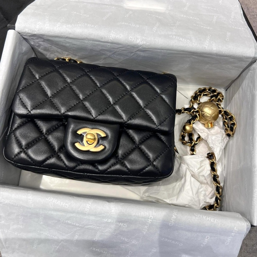 Chanel Black Quilted Crossbody Bag with Gold Hardware
